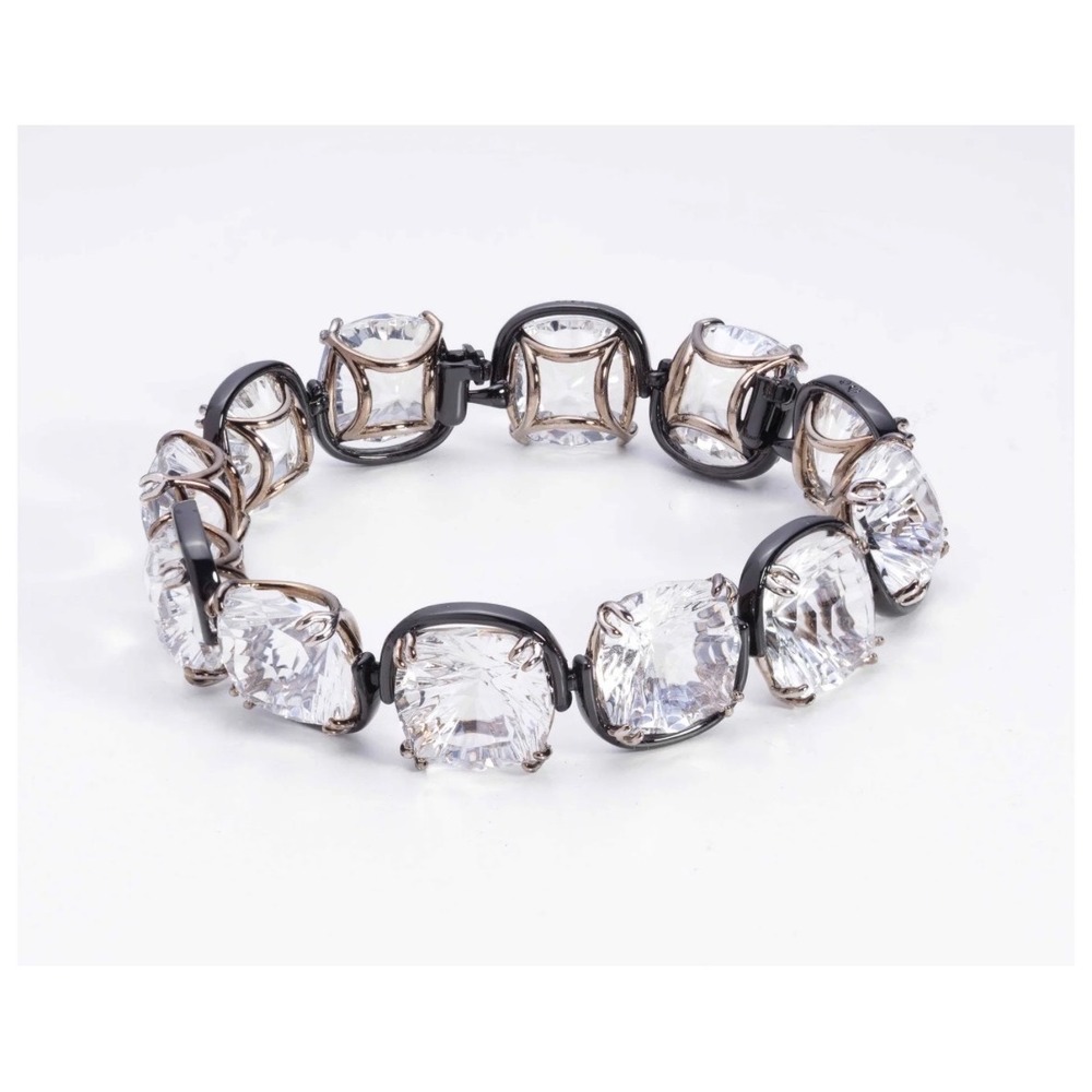 Swarovski Harmonia Large Cushion Cut Clear Crystal Tennis Bracelet Two Tone